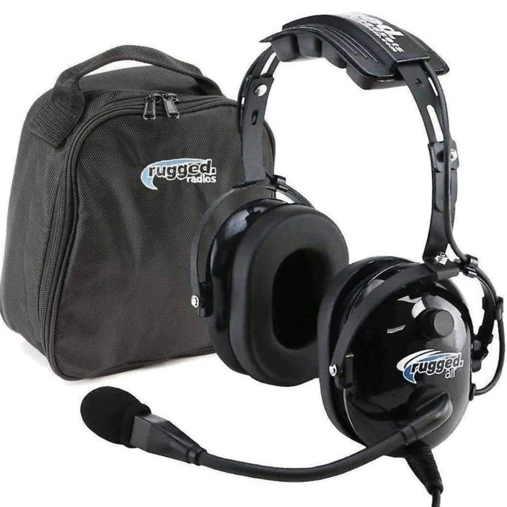 Rugged Radios Black Headset with Microphone